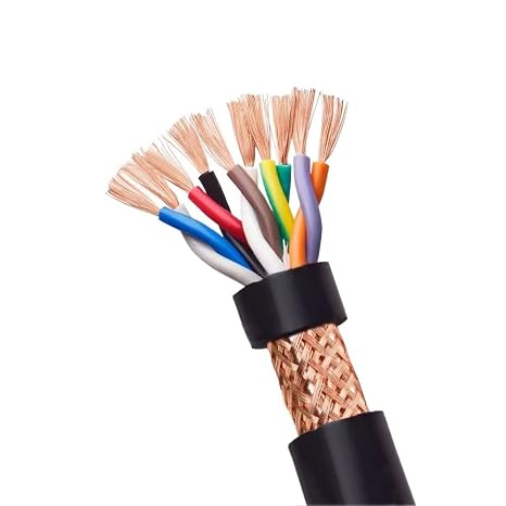 Shielded Wire Twisted Pair Cable， 5m Shielded Twisted Pair Cable 1mm² 17AWG pvc Tinned Copper 2-10 Core(4-core x 1mm²)