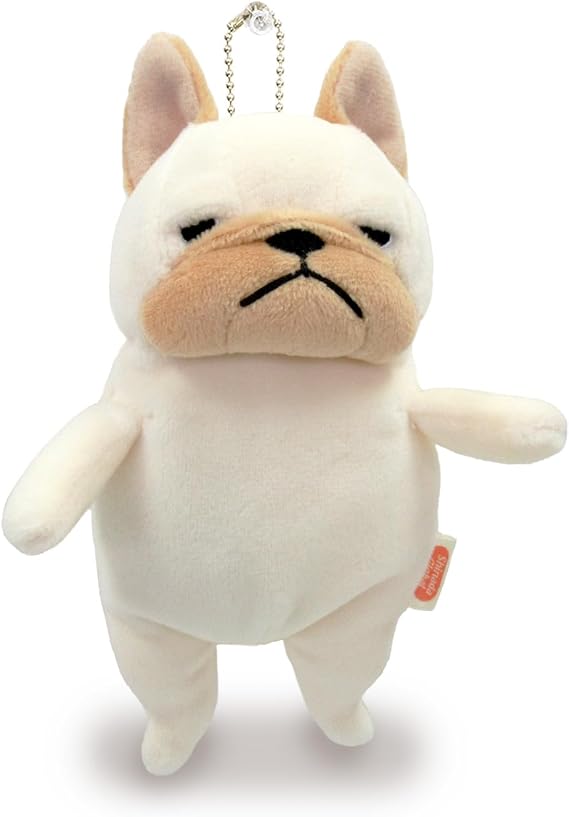 Shinada Global Mochi Series MOBU-0088CR Mochi-Bull, Bulldog Plushie, Stuffed Animal, 2.8 x 2 x 5.5 inches 7 x 5 x 14 cm, Mini, Cream