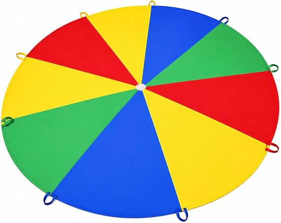 Sonyabecca Parachute for Kids 6' with 9 Handles Game Toy for Kids Play