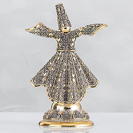 Whirling Dervish Design Islamic Gift Gold Color for Home