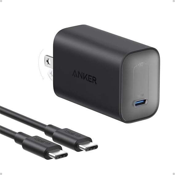 Anker Laptop Charger, 100W Foldable Type C Charger Fast Charging | For MacBook, iPhone 17 Series, and All USB C Devices, with 6FT USB-C Cable Included, Compatible with MagSafe