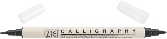 6 Pack ZIG Memory System Calligraphy Dual-Tip Marker-Pure Black MS3400-010