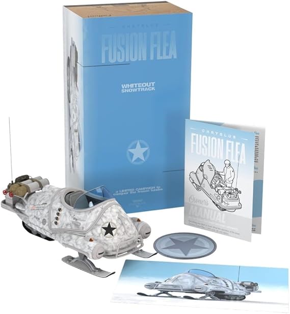 The Wand Company Fallout Flea Premium Die-Cast Replica Vehicles with Rear Caterpillar Track, steerable Front skids and Open-top Canopy (Whiteout Snowtrack)