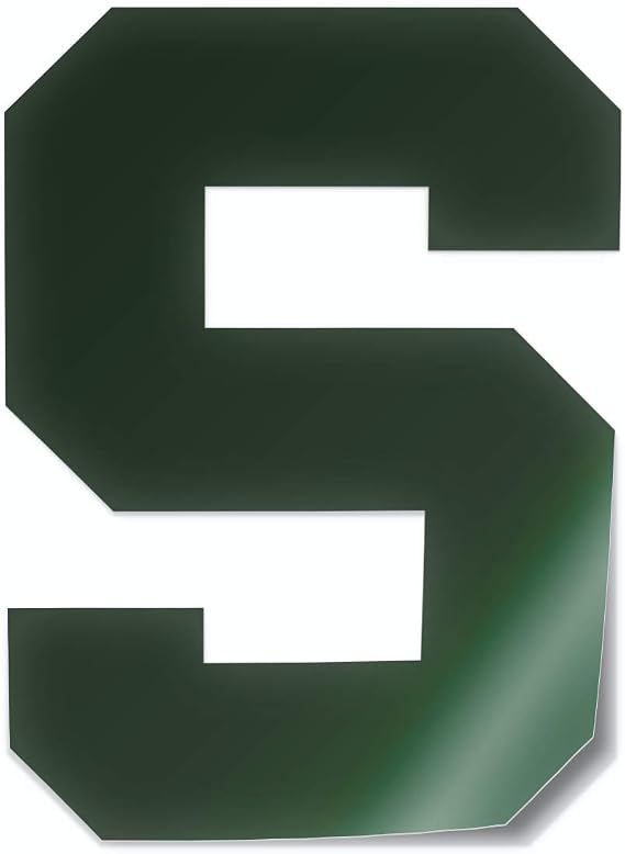 Michigan State University Spartans Sticker Block S Logo Heavy-Duty Waterproof Car Decal for Windows, Laptops or Water Bottles (Green)