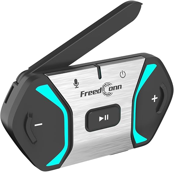 FreedConn Free+ Motorcycle Helmet Bluetooth Headset, 256 Riders 2000m Intercom, Auto-Join Mesh Network Motorcycle Communication Systems with Noise Cancellation, Hi-Res Audio for Group Ride, 1 Pack