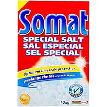 Somat Dishwasher Salt - Coarse-Grained, Lime Protection, Softens Water, Prevents Stains, Extends Dishwasher Life, 1.2 KG 2.6 LB, 2 Pack