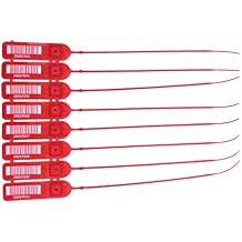 Red Pull-Tight Barcode Security Seals 8'', 1,000 Seals
