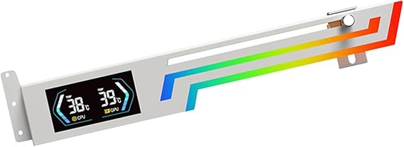 ARGB GPU Holder with Multi-Color ARGB Effect Computer Graphics Card Bracket with Temperature Display for LED Screen and High-End GPU