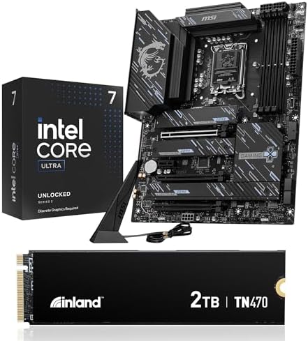 Micro Center 3 in 1 Combo: Intel Core Ultra7 265KF Processor w/MSI Z890 Gaming Plus WiFi Motherboard and Inland TN470 2TB NVMe SSD