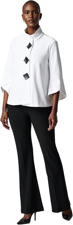 Joseph Ribkoff - Women's Suit Trousers Black - Regular Fit - FR/ES 98 - Button Placket - Cotton Blend - 5 Pockets - Suit - 1981874031