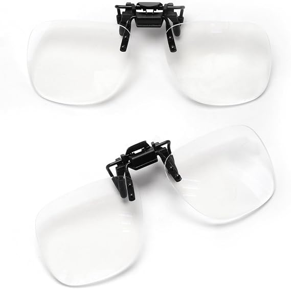 VANANA Reading Glasses Clip On, Flip Up Over Width Magnifying Reading Glasses Magnifiers Lenses Readers Unisex