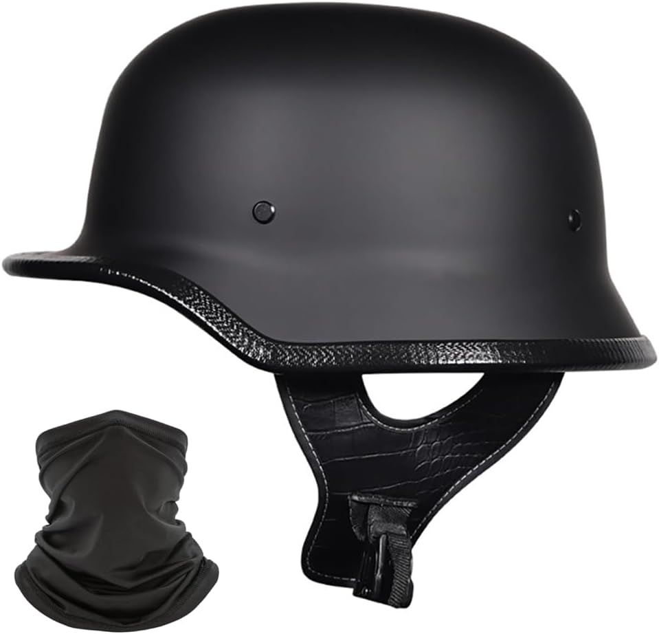 German Style Vintage Motorcycle Half Helmet ECE Certified Men Women Open Face Helmet Motorbike Half Helmet with Adjustable Quick Release Buckle for Cruiser Chopper Scooter