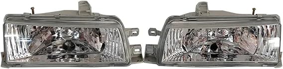 A Pair Car Crystal Headlight Compatible with Toyota Compatible with Corolla AE90 AE92 AE95 EE97 1988 Headlamp