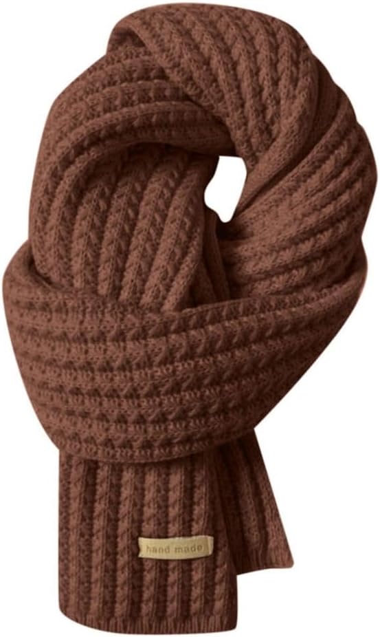 Scarf For Women Men Winter Warm Knit Ribbed Soft Chunky Scarf New Year Christmas Red Scarf For Couples Cold Weather