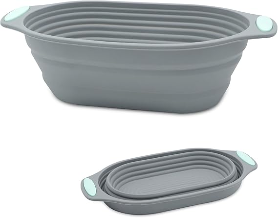 Bread Banneton Proofing Basket, 10 Inch Silicone Oval Sourdough Basket
