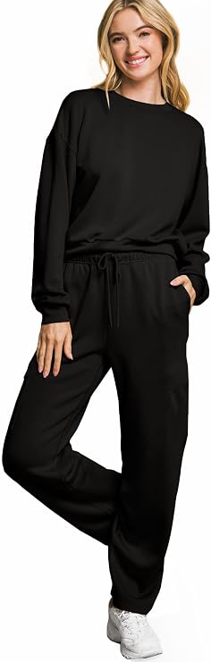 Love Tree Womens Juniors Ultra Butter-Soft Sweatshirt and Pants Sweatsuit Lounge Set