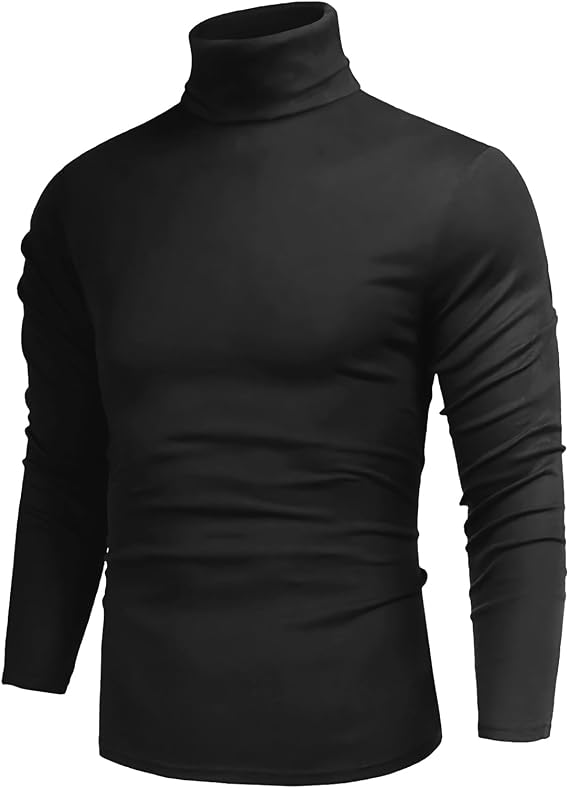 Men Casual Turtleneck Slim Fit Basic Tops Lightweight Thin Pullover Sweater Long Sleeve Underwear Male Blouse T-Shirt