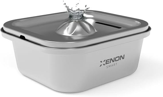 Xenon Smart Kedi Su Pınarı | Çelik Akıllı 3L Ultra Sessiz Mobil Kontrol Destekli Kedi Çeşmesi X8651