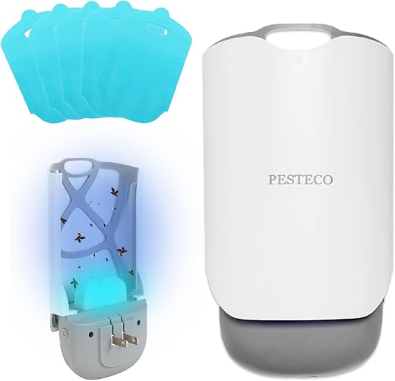 Fruit Fly Traps for Indoors, Flying Insect Trap Indoor Plug-in Gnat Traps for House, Mess-Free Mosquito Trap Bug Zapper Captures for Fruit Flies Uses Blue & UV Light with 5 Refills