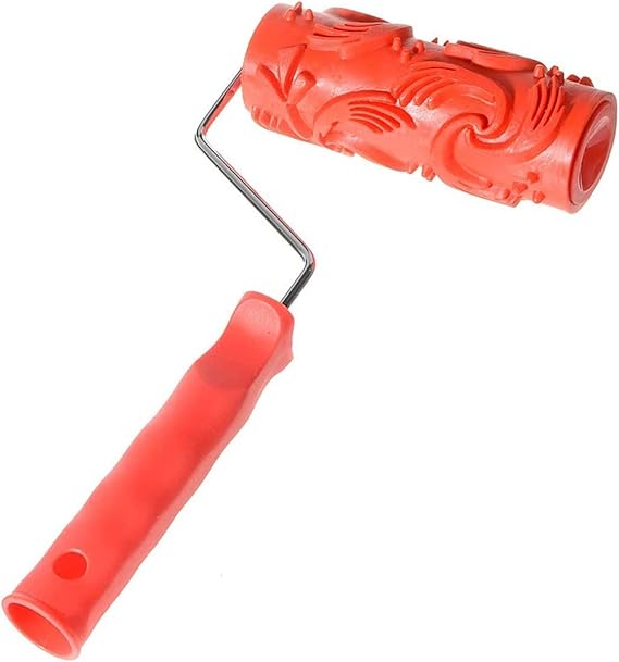 Embossed Wood Grain Roller-Paint Rollers 6" Wood Grain Tool Rubber Embossing Roller Home DIY Paint Roller with Handle Wall Decor Tool (Color : 038YT, Product Size : 6 inch)