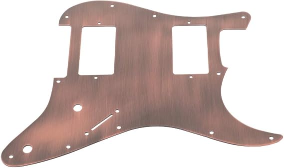 Copper Pickguard, Double Humbuckers Ready, Strat Style Guitar Pickguard, Neck Plate and Back Cavity Cover for Electric Guitarists, Studio, Live Performance