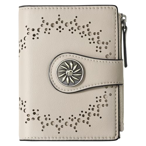Small Wallet for Women Bifold RFID Blocking Card Holder Leather Wallets with Zipper Coin Pocket