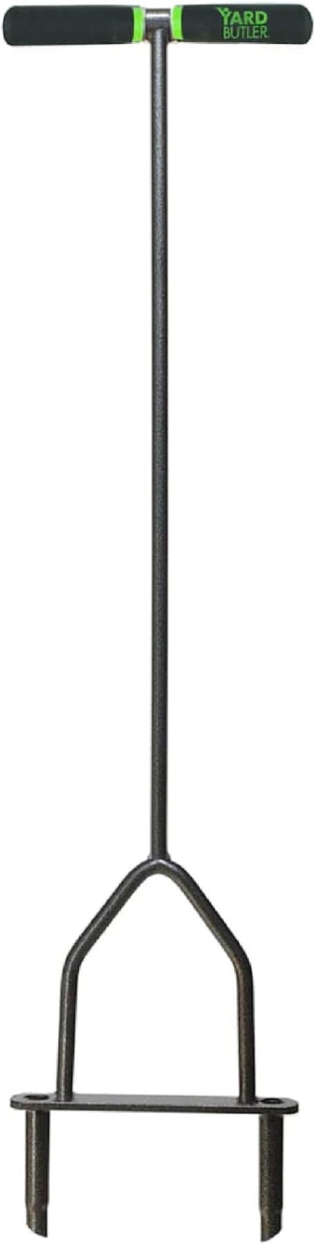 Yard Butler Manual Lawn Coring Aerator, ID-6C - Lawn Care Tool for Aerating - Long-Handled - Power-Coated Steel Construction - Comfortable Cushioned Handles Garden Tool - Easy to Use