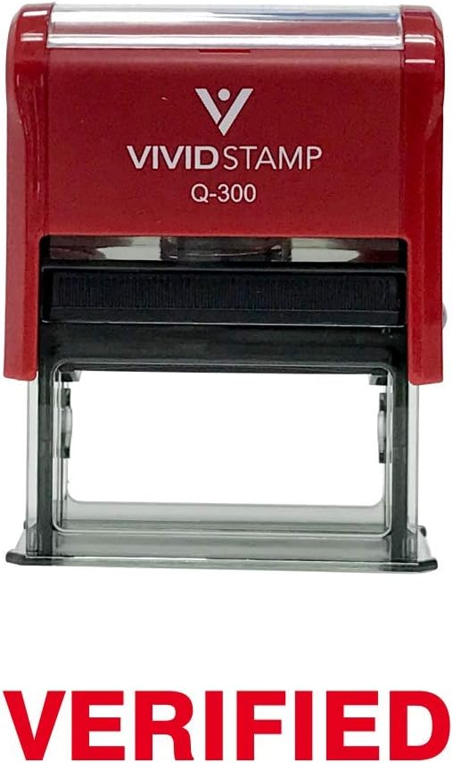 Verified Self Inking Rubber Stamp (Red Ink) - Large
