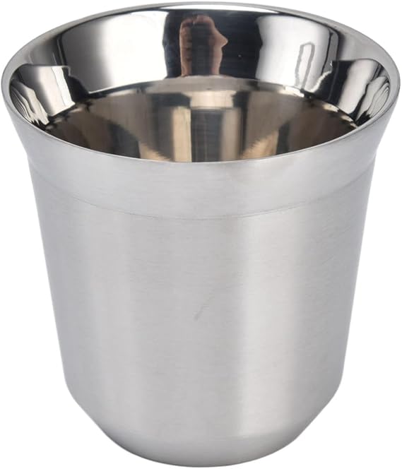 Espresso Cup Coffee Cup Stainless Steel Double Wall Insulated Demitasse Cup for Coffee 75ml Tea Cup Coffee Mug for Home Outdoor Camping 160ML