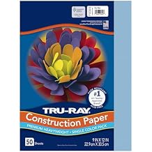Tru-Ray Construction Paper, 50% Recycled, 9" x 12", Sky Blue, Pack Of 50