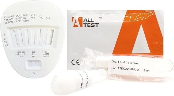 ALLTEST 13 in 1 Workplace Drug and Alcohol Saliva Drug Testing Device ~ Drug Test Kit for Aviation, Construction, and Industry Drug Screening ~ Orab Swab
