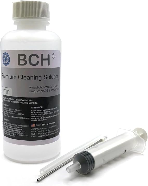 BCH Premium Cleaning Solutions for DTF Inks - MaxStrength Against White Ink Clog