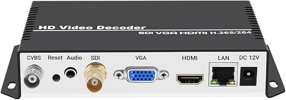 H.265 H.264 SDI HDMI VGA CVBS IP Video Streaming Decoder HD IPTV Decoder for Decoding IP Camera Stream RTMP M3U8 NDI RTSP UDP SRT ONVIF to SDI HDMI