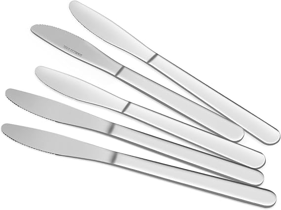 Dinner Knives - Dinner Knives Set of 24, 8.3 Inch - Stainless Steel Knife Set, Table Knife for Kitchen, Hotel and Restaurant - Dishwasher Safe, Silver