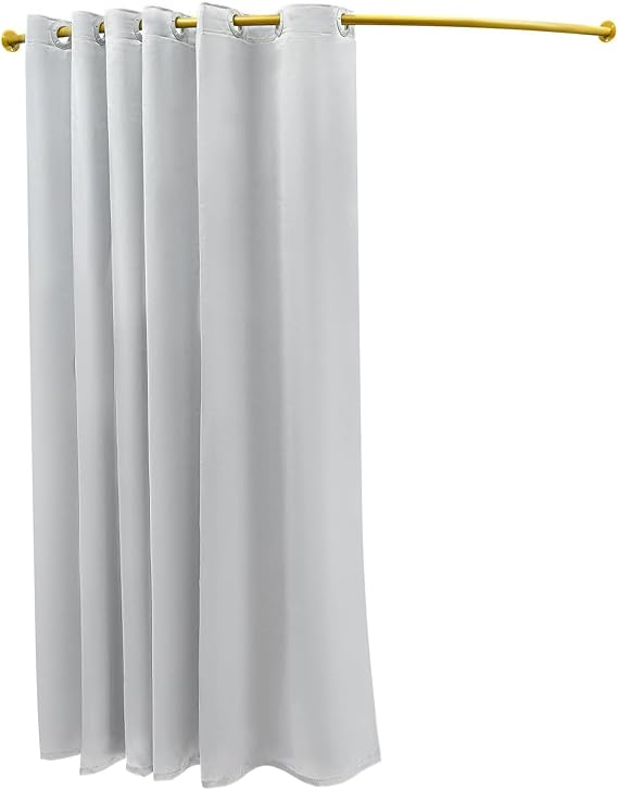 Gray,Clothing Store Fitting Room, Changing Room Used in Mall and Office, Simple Portable Dressing Room Wall-Mounted with U Shaped Rod Privacy Screen
