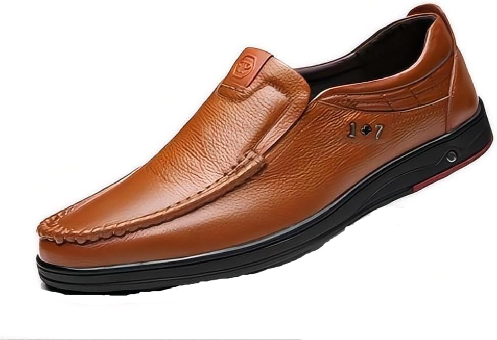 Asifn Men's Casual Loafers Business Leather Formal Dress Slip-on Lightweight Breathable Comfortable Outdoor Shoes