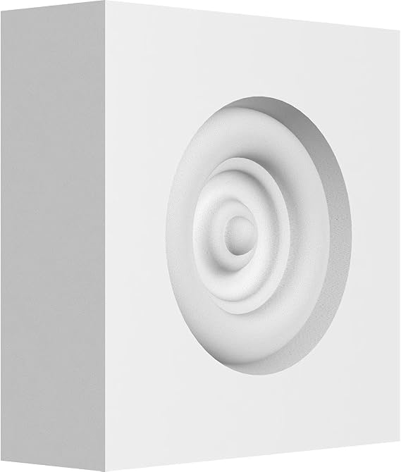 Ekena Millwork ROSP030X030X100SDG02 Standard Sedgwick Bullseye Rosette with Square Edge, 3"W x 3"H x 1"P