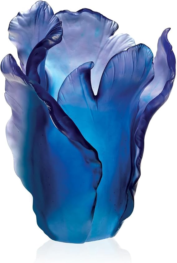 Daum Crystal Vase Blue 03574-7