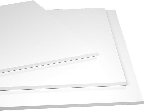 PVC Sheet Rigid PVC Board Solid Plastic Rigid Panel Polyvinyl Chloride Board White for Construction Equipment, Thickness 5 Mm,100mm x 100mm