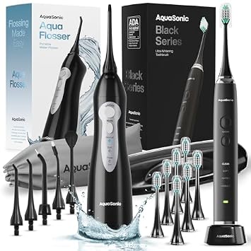 Aquasonic Black Series and Aqua Flosser Bundle
