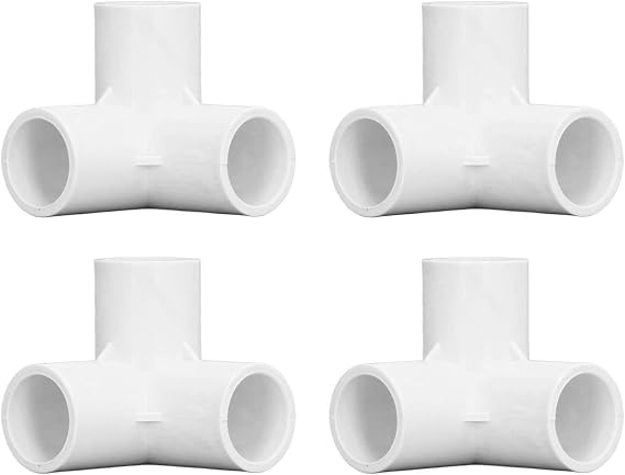 10Pcs 3 Way PVC Plastic Right Angle Tee Corner Connector for Water Pipe Furniture Greenhouse Pipe Joints 20mm Inner Diameter (White)