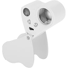 RIZGHWOY 30X 60X Double Lens Portable Magnifier with LED Lights, Convenient Storage Box, Perfect for Science Labs, Metal/Plastic