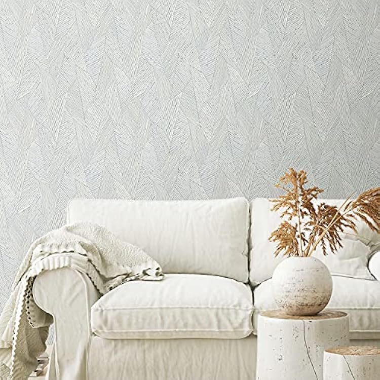 RoomMates RMK12112WP Pearl Gray Woven Reed Stitch Peel and Stick Wallpaper