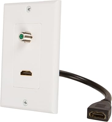 Buyers Point HDMI Pigtail 3GHz Coax Wall Plate [UL Listed]