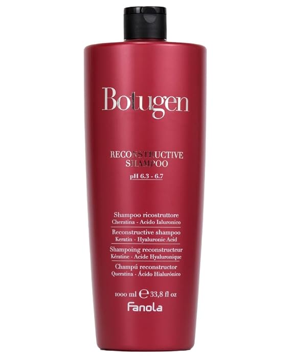 Fanola Botugen Reconstructive Hair Shampoo & Hydrating Cleanser, 33.8 oz | Infused with Hyaluronic Acid & Peptides, Repairs & Smooths Brittle, Dry & Damaged Strands, Sulfate-Free Formula