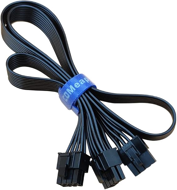 COMeap PCIe Cable for Seasonic PSUs, PCIe 8 Pin Male to Dual PCIe 8 Pin (6+2) Male Power Adapter Splitter 25-inch+9-inch (63cm+23cm)
