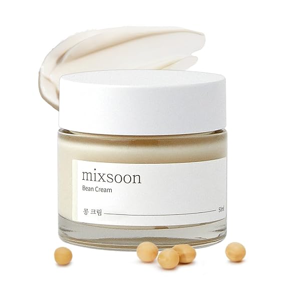 mixsoon Bean Cream-Deep Moisturizer Face Cream, Hydrating and Smoothing for Face, Fermented Soybean Extract, Lightweight Non-Sticky Finish 50ml / 1.69 fl.oz. Korean Glass Skin Care