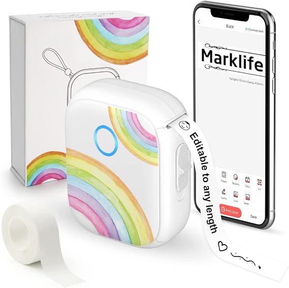 Label Maker-Portable Sticker Labelmaker Machine with Tape-P12 Labeler Printer with Different Fonts for Labeling for Organization Lable