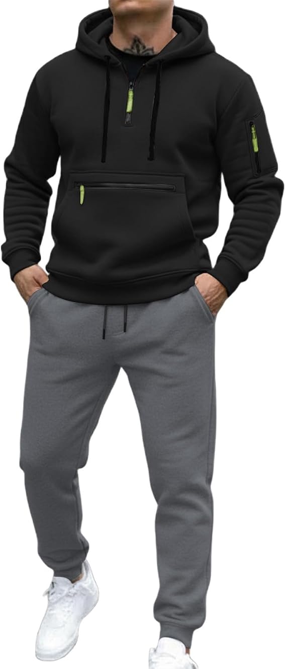 Tracksuit Tops for Men UK Two-Piece Casual Long-Sleeve Sportswear Suit Track Sports Set Men's Long-Sleeved Fashion Sweatsuits Sport Sweatpants and Sweatshirt Mens Yellow Lounge