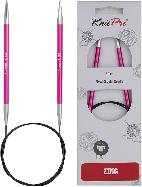 KnitPro Zing Fixed Circular Needles 24" (60cm) | US Size 8 (5mm)